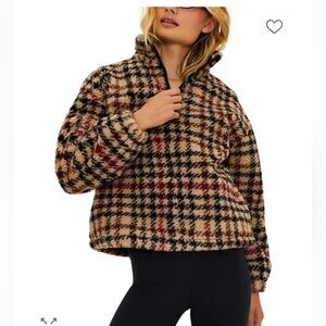 NWT Beach Riot Leona Sherpa Midnight Houndstooth